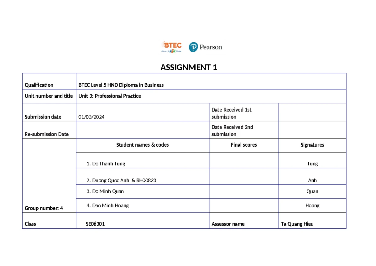 04-DDD.Database Design & Development Assignment 1 Front Sheet - Studocu