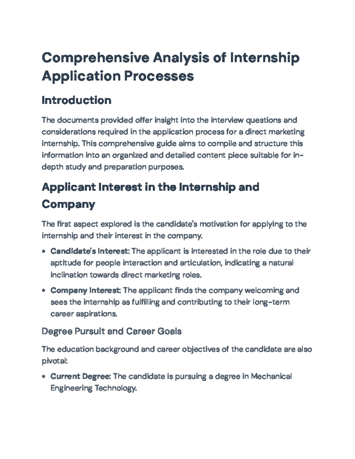 Comprehensive Guide to Direct Marketing Internship Application Process ...