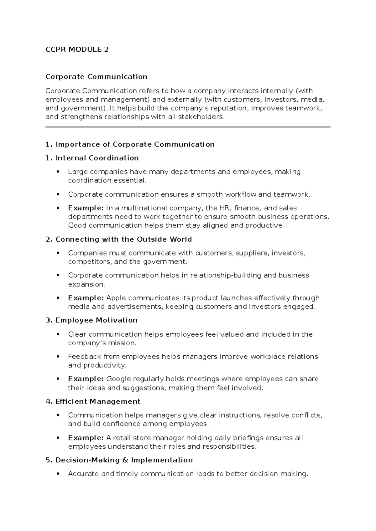 CCPR 101: Introduction to Public Relations and Its Key Functions - Studocu