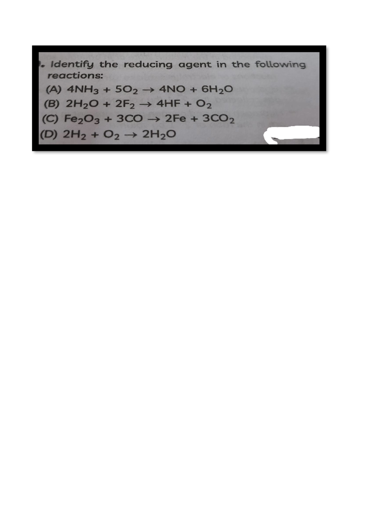 Chem - Reducing Agents in Reactions: A Study Guide - Studocu