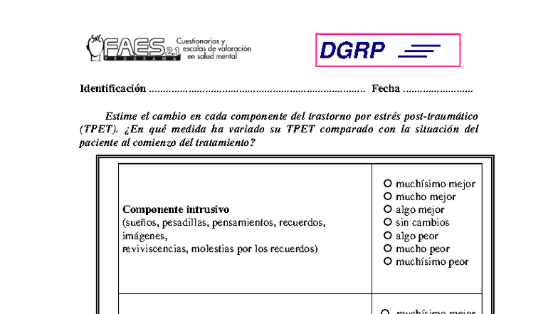 Índice Global de Duke de Mejoría del TEPT - DGRP - Studocu