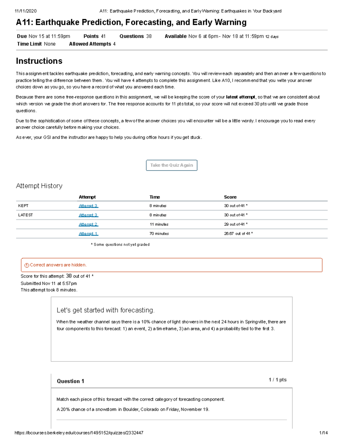 A11: Earthquake Prediction, Forecasting, and Early Warning Quiz Guide ...