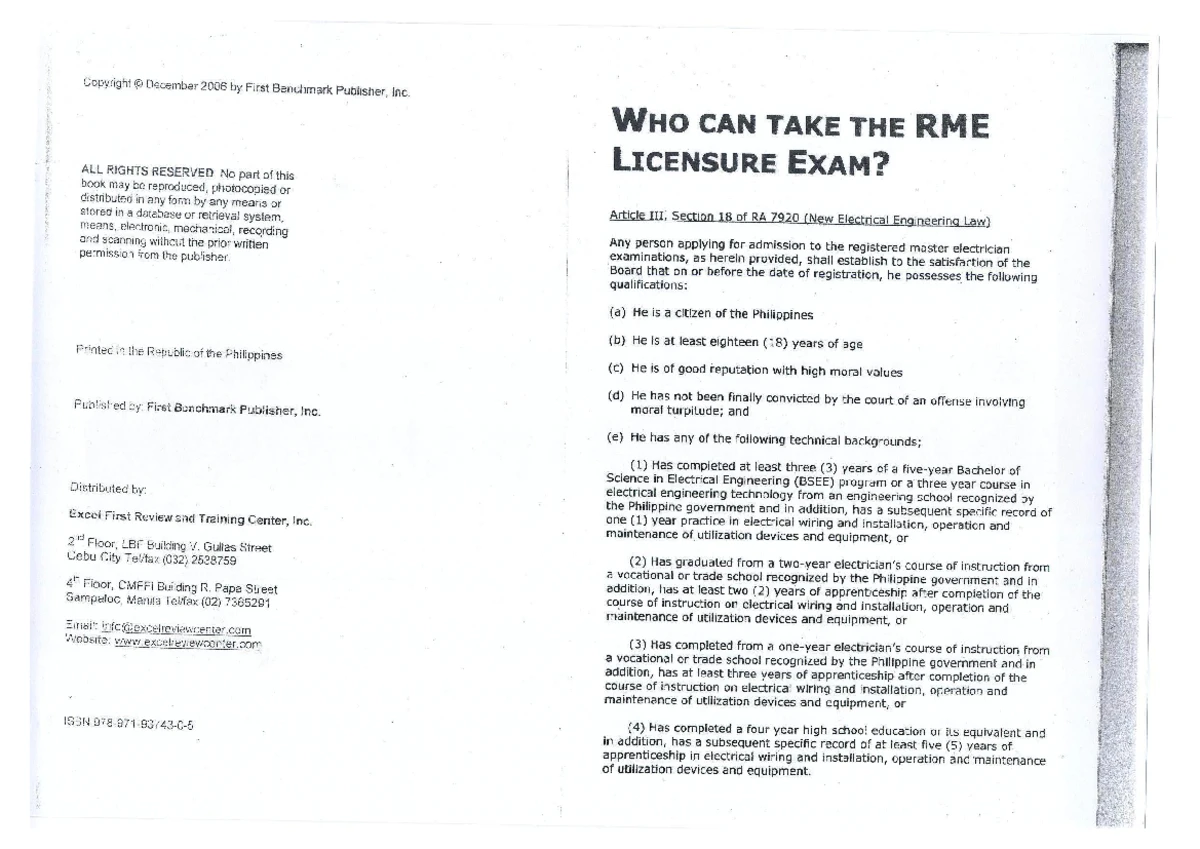 EE LAW pt - Objective Type Review Notes for BEE Exam - Studocu