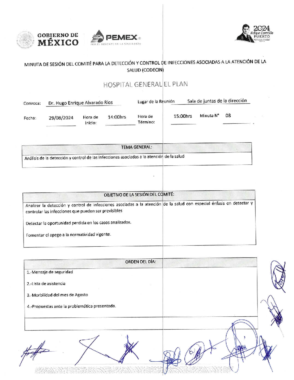Minuta CODECIN Agosto 2024 - Análisis de Infecciones en Salud - Studocu