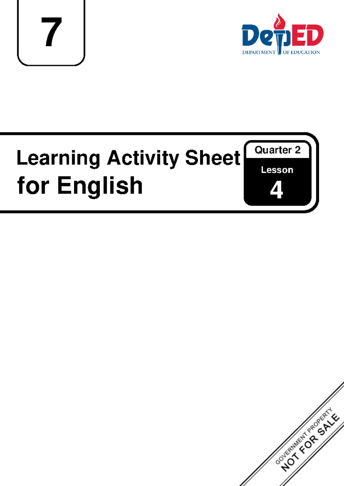 Q2 WS English 7 Lesson 4: Transitional Markers Activity Sheet - Studocu