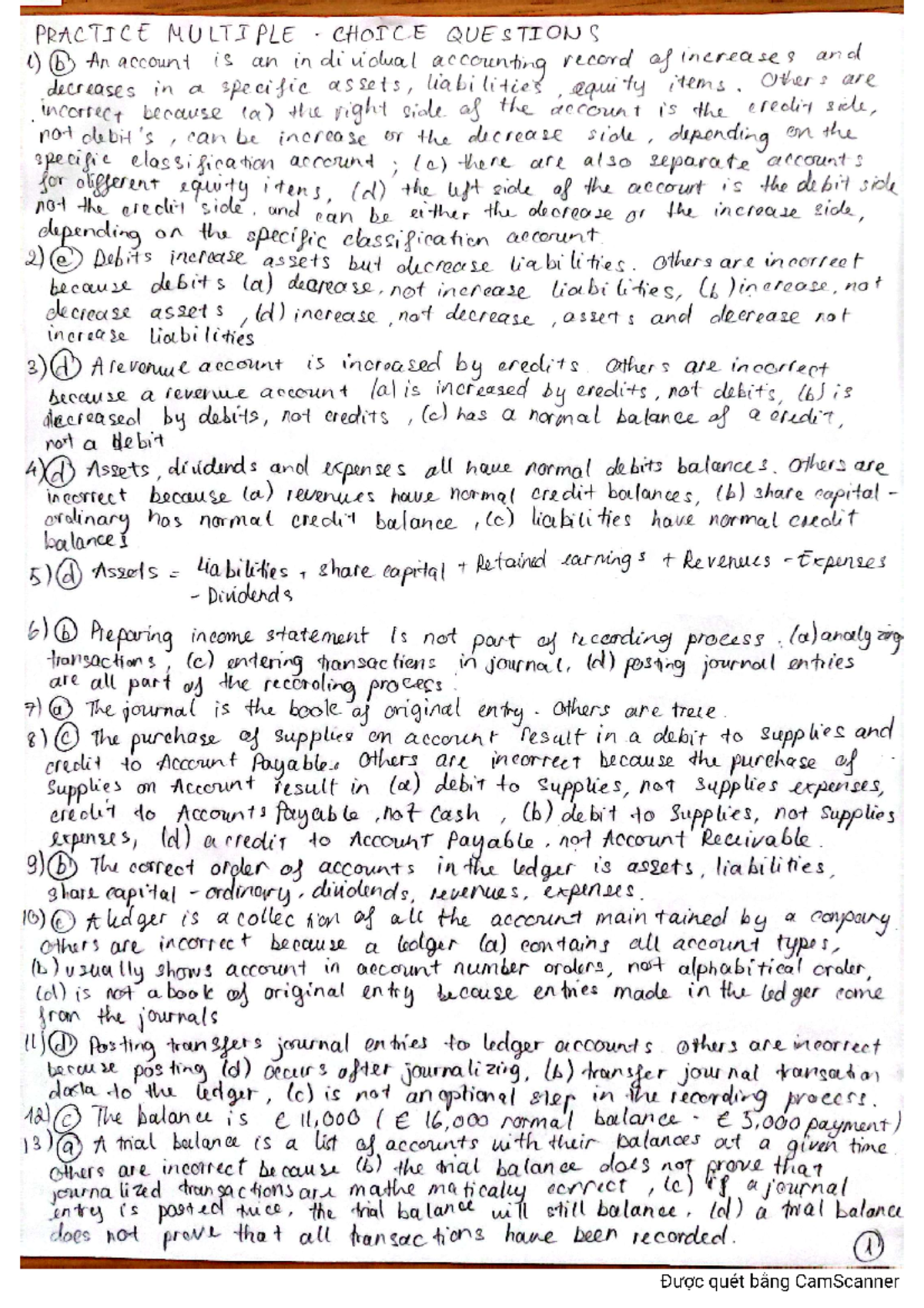 PRACTICE MCQs for Accounting Concepts (ACCT 101) - Study Guide - Studocu