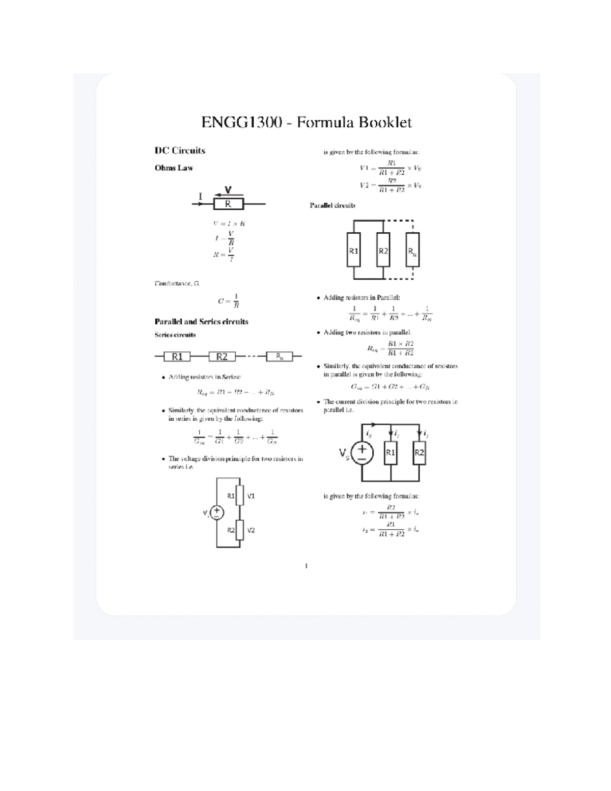 Comprehensive Exam Formulas Guide - Studocu