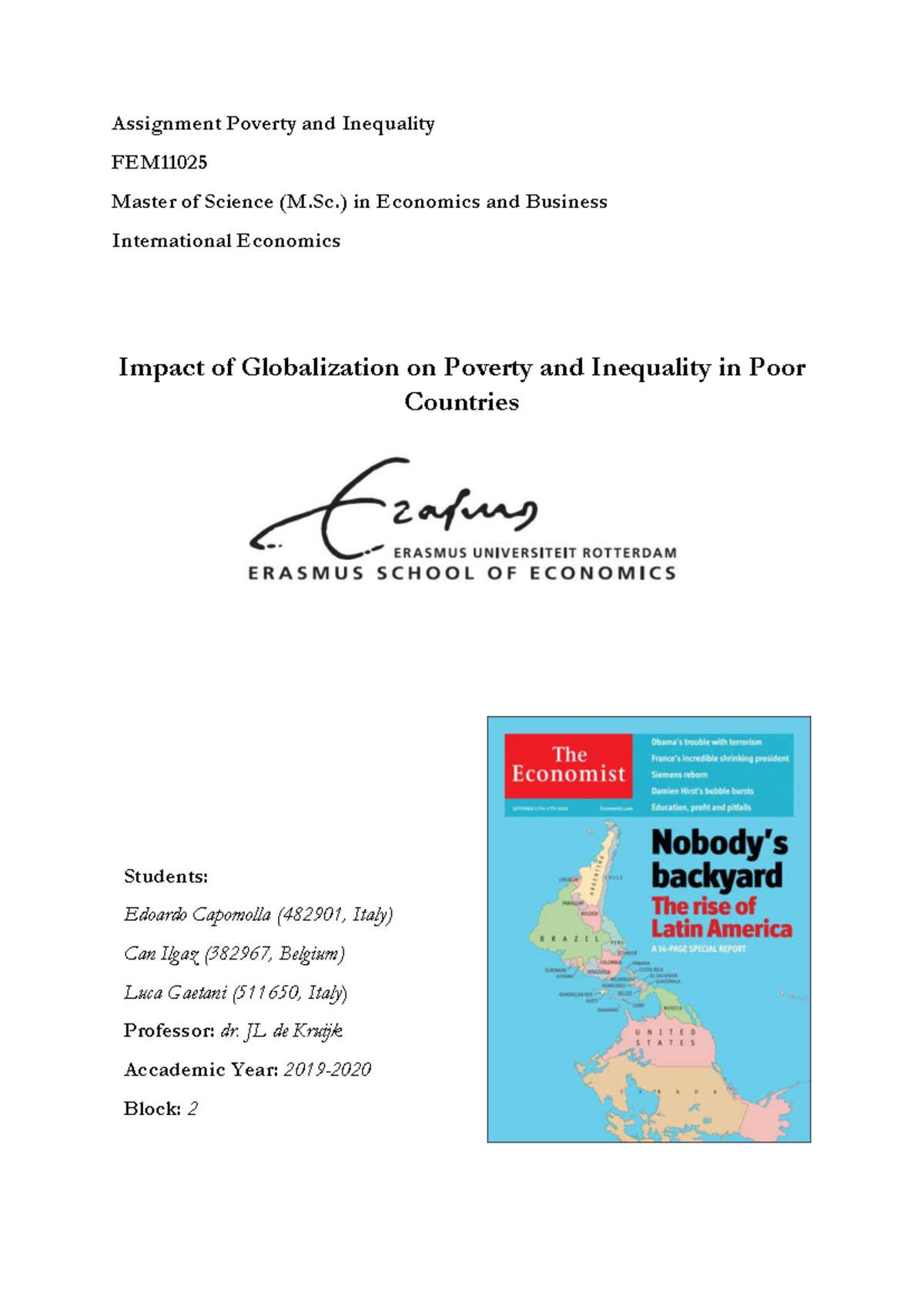 Essay on the Impact of Globalization on Poverty & Inequality - FEM ...