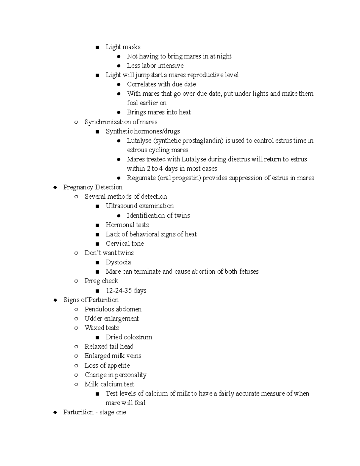 ASCI 224 32-42 - Notes for Cal Poly's Equine Science class ASCI 224 ...