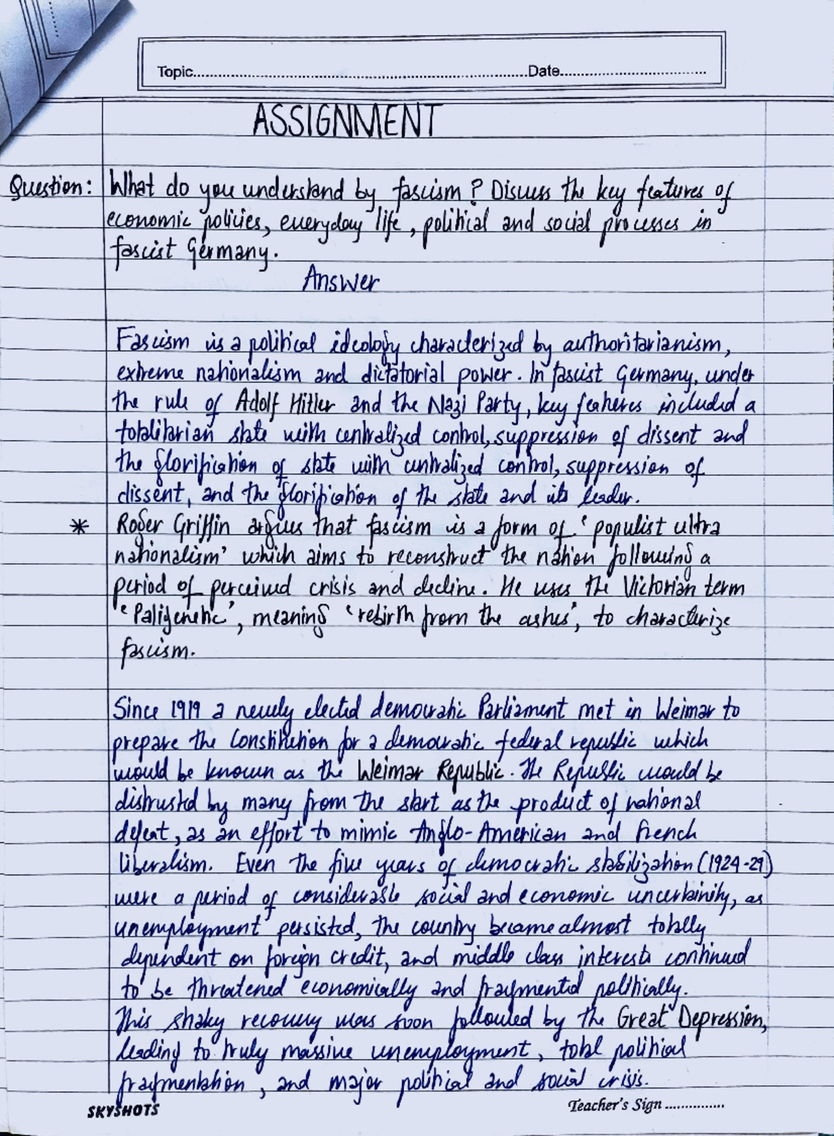 Fascism in Germany: A Historical Overview and Analysis - Studocu