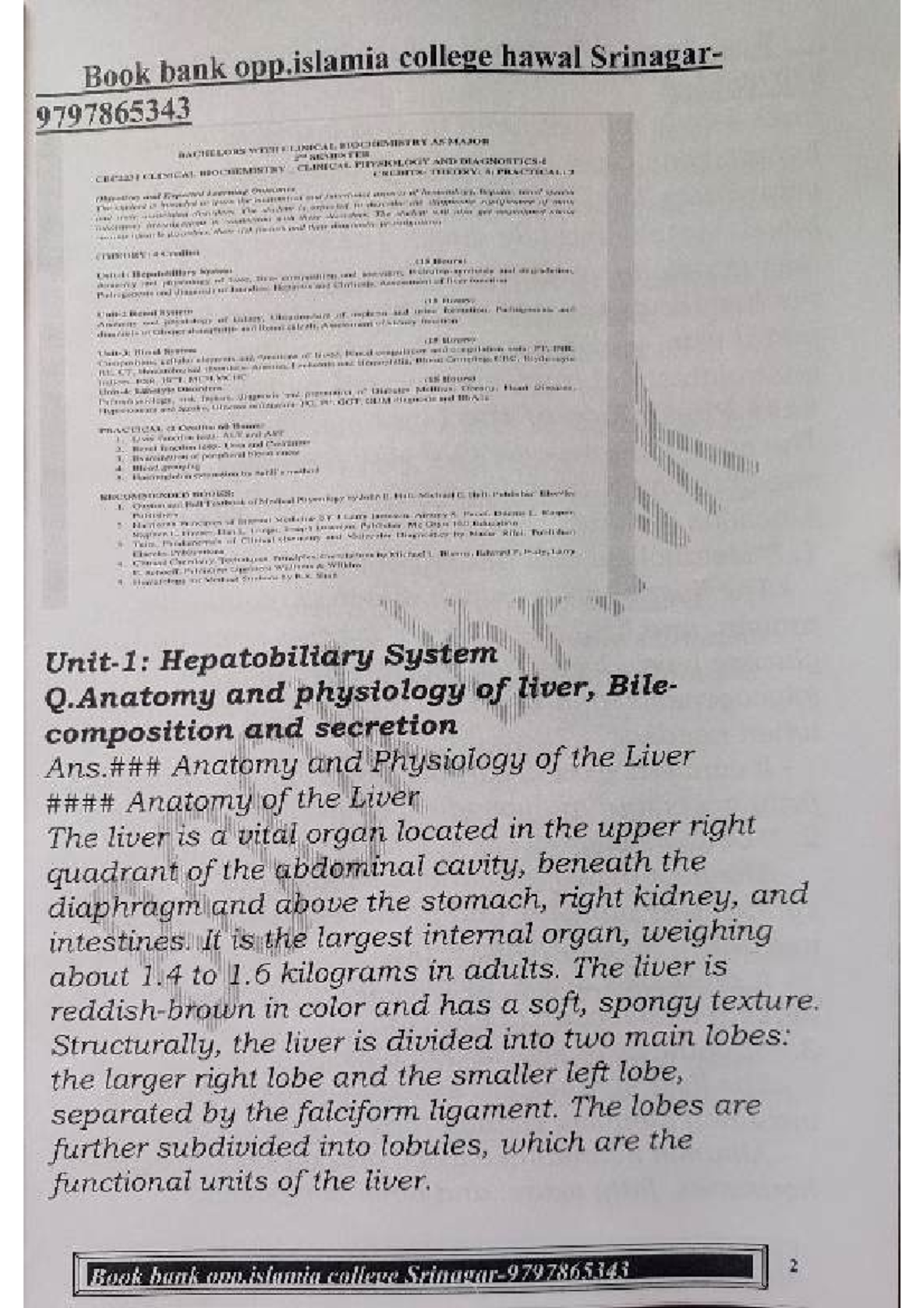 CBC 2nd Sem - Lecture Notes on Clinical Biochemistry and Physiology ...