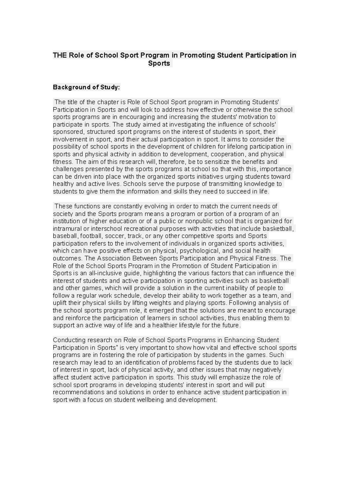 Enhancing Student Participation in Sports: The Impact of School Sport ...