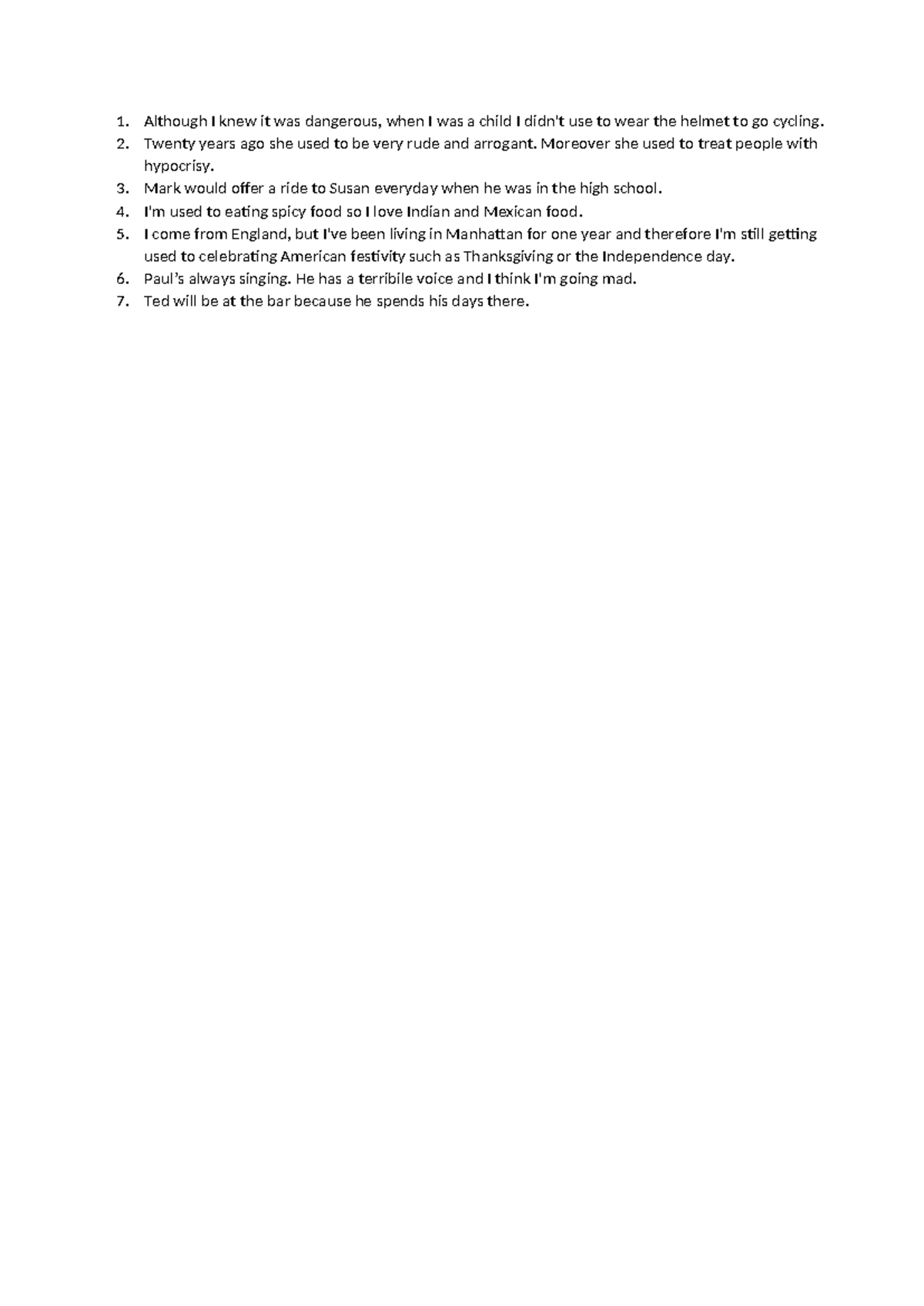 English Sentences Exercises - Practice for ESL Learners - Studocu
