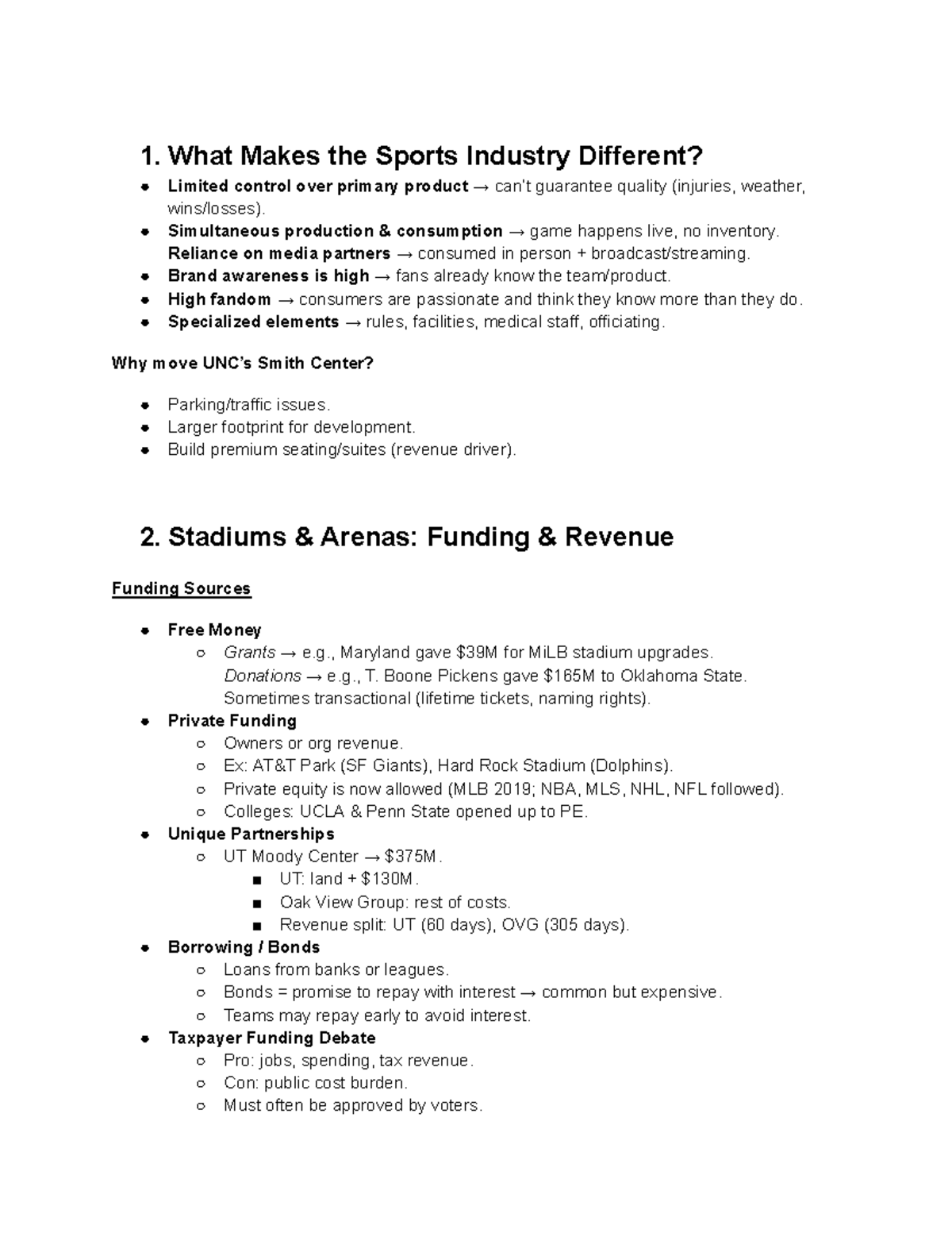 EXSS 211 Exam 1 Study Guide: Key Concepts in Sports Management - Studocu