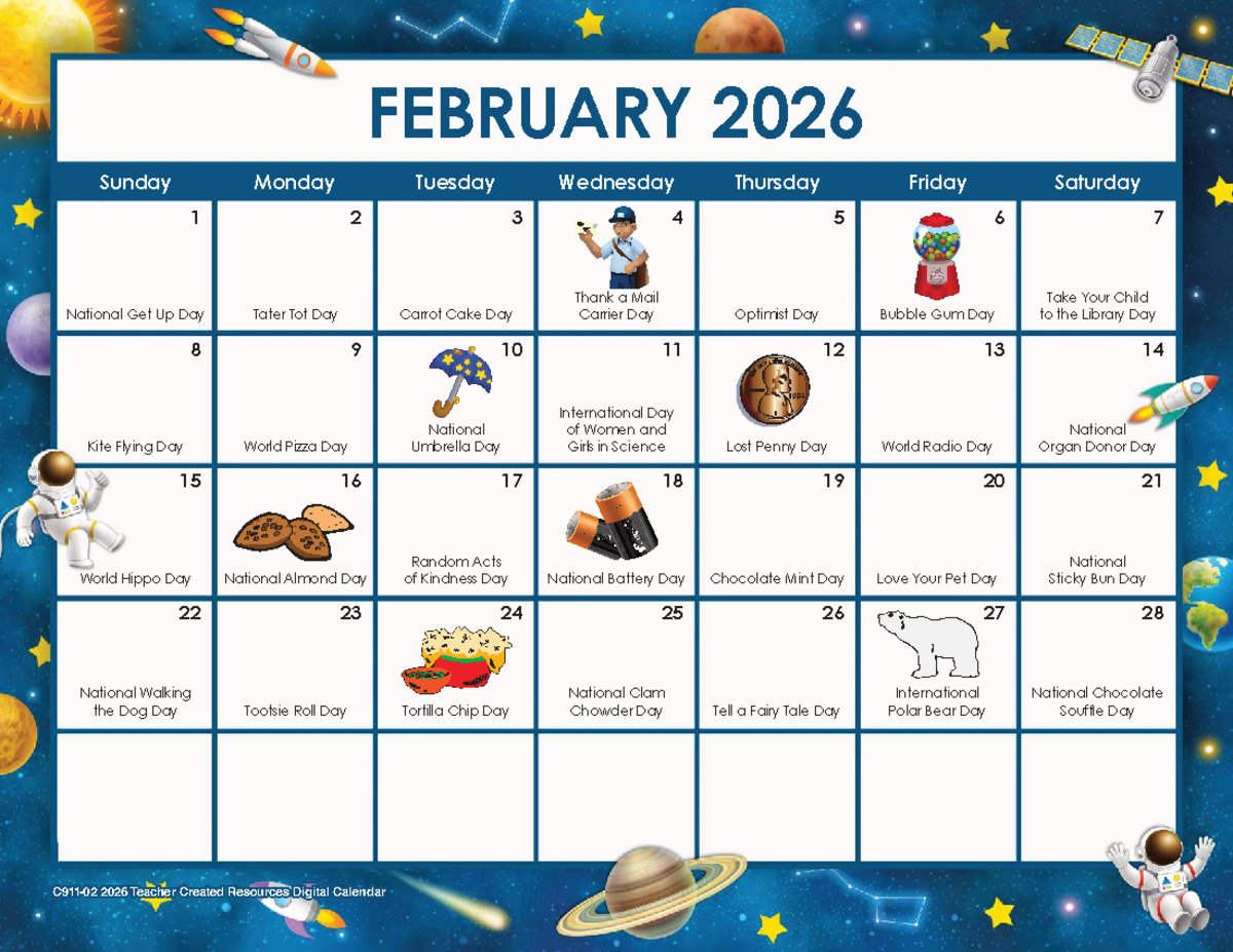 Cal202602 - February 2026 Monthly Calendar of Special Days - Studocu