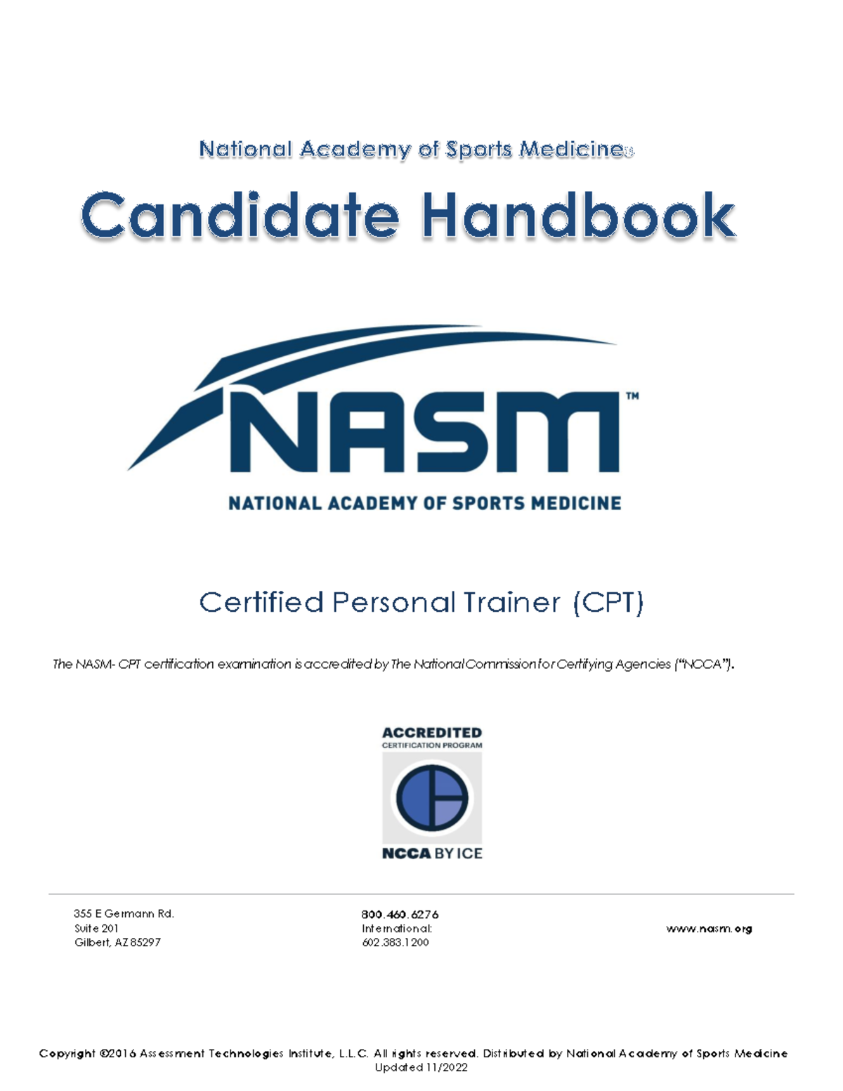 NASM-CPT Candidate Handbook: Exam Preparation and Requirements ...