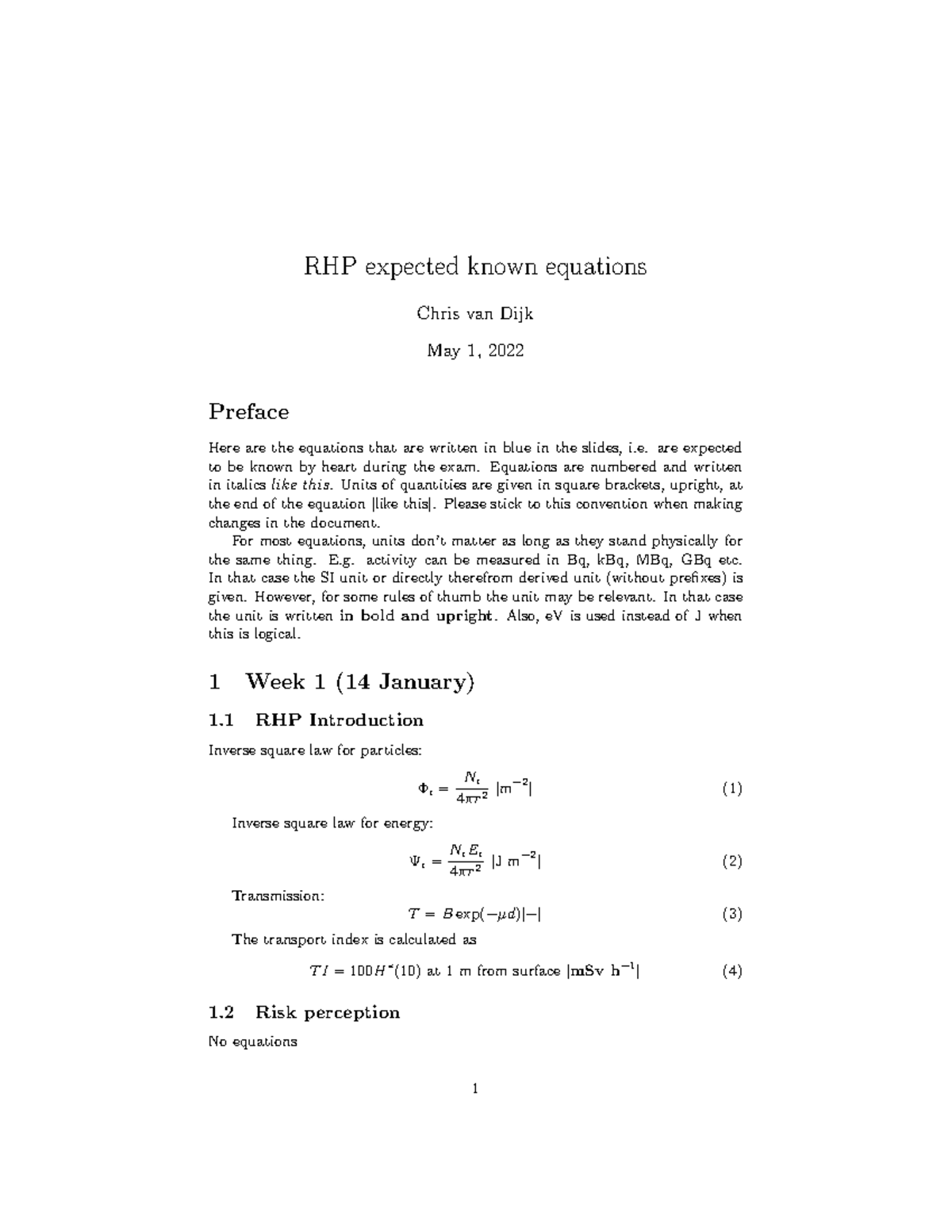RHP Exam Equation Overview and Key Formulas for Study - Studeersnel