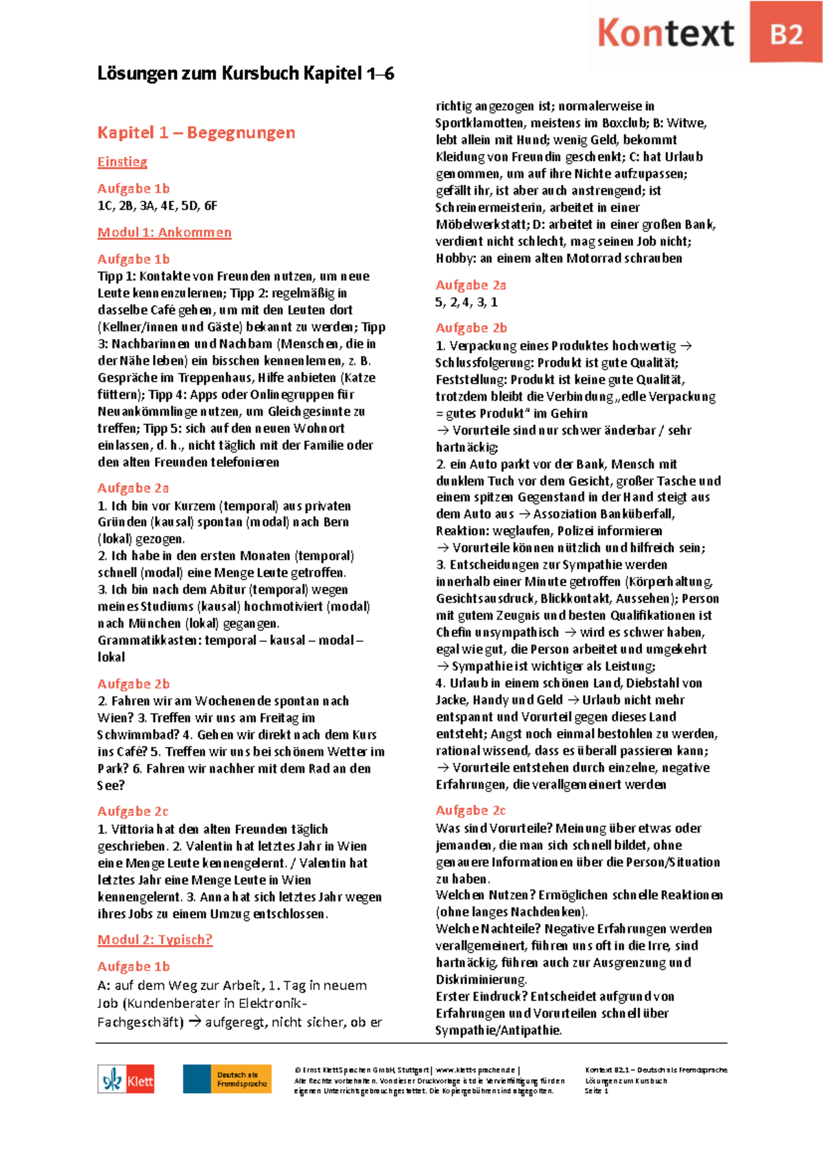 Kontext B2.1 Pdf Free Download Kontext B2-1: Lösungen zum Kursbuch – Modul 1 bis 4 - Studocu