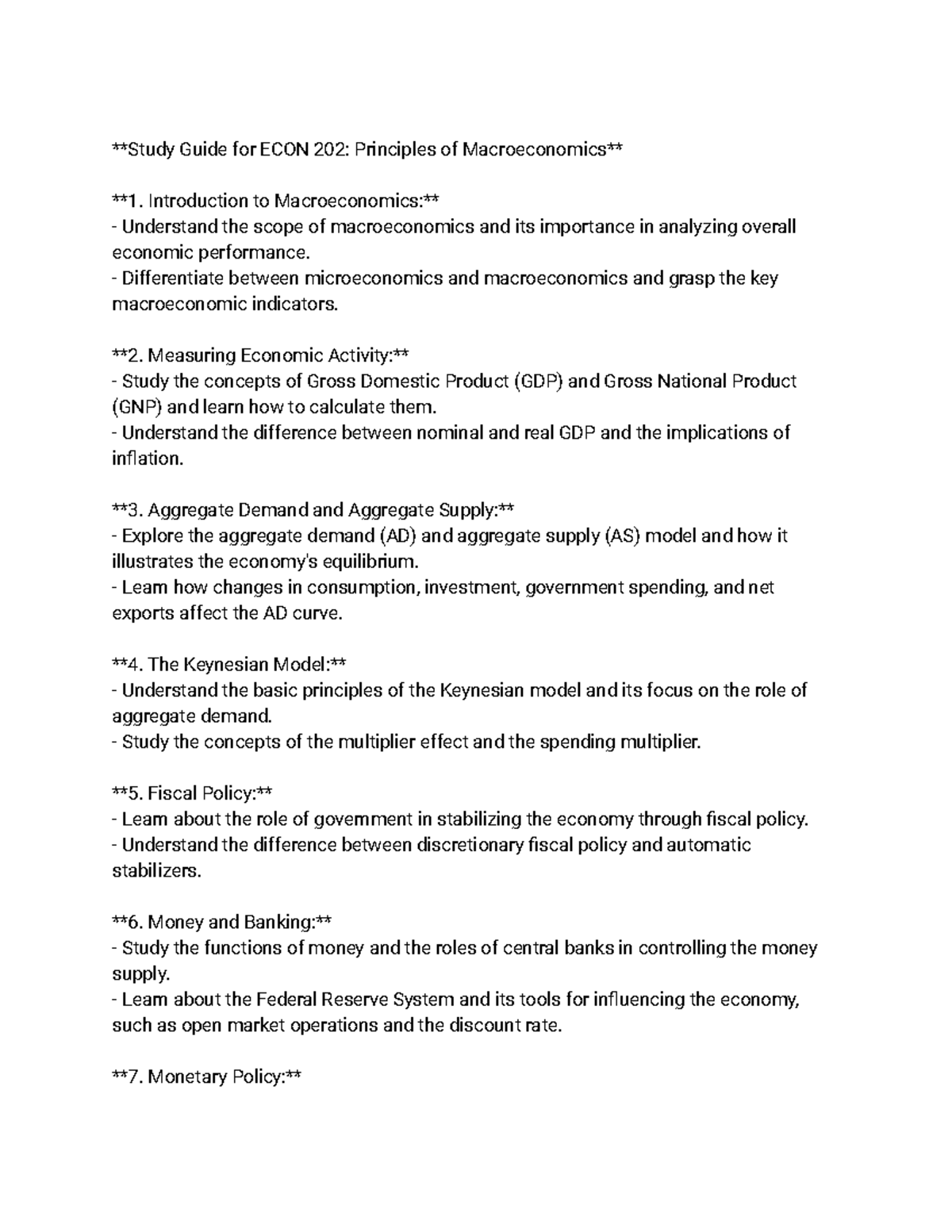 Stdygd 3 - Notes of Microeconomics pt 2 - Study Guide for ECON 202 ...