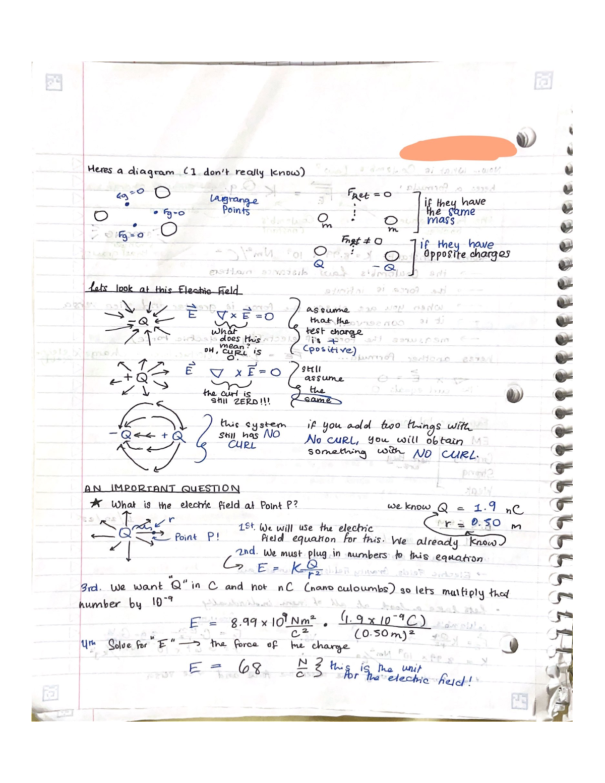 Physics - Electric Field Problem - PH 1113 - Studocu