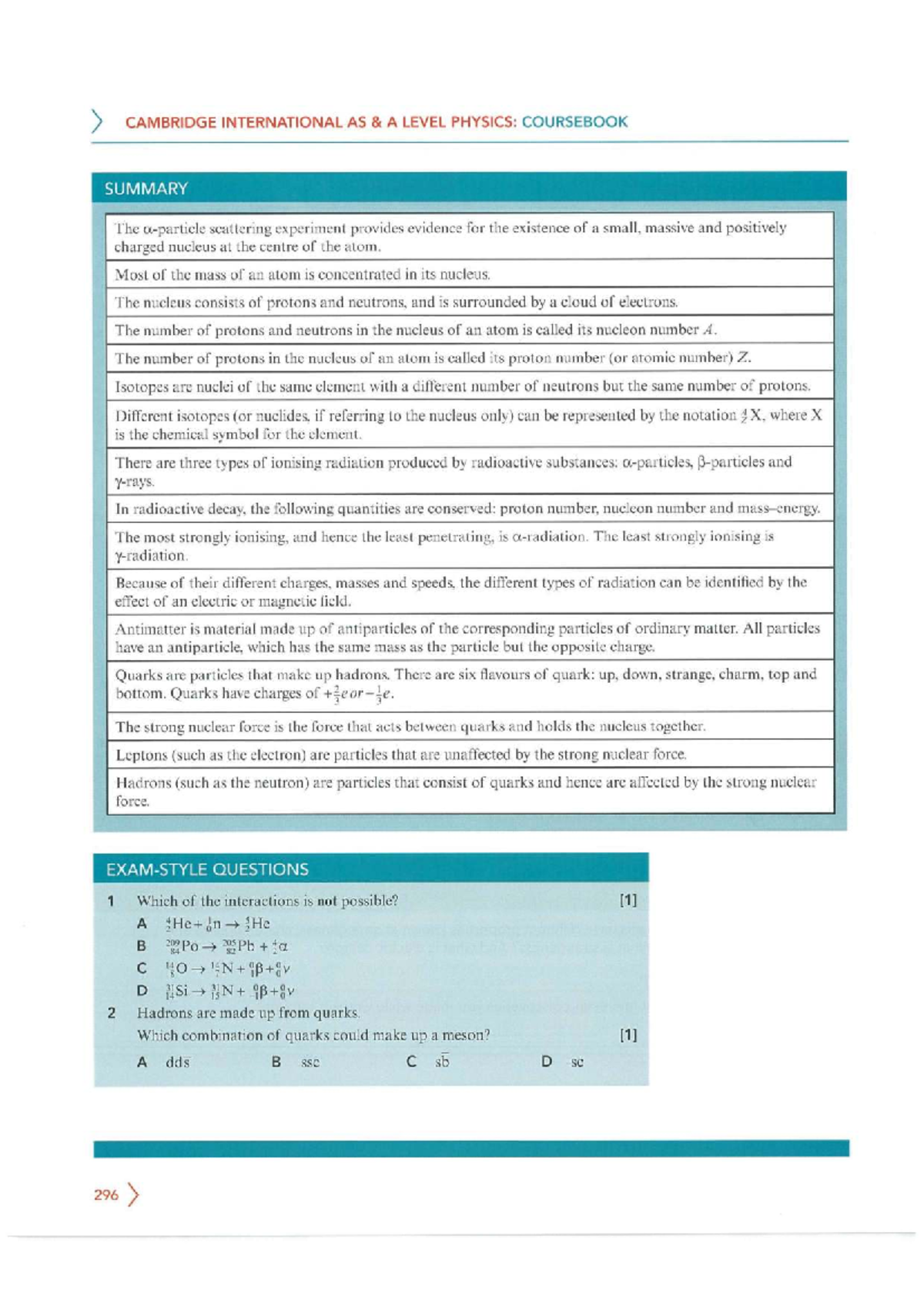 CAMBRIDGE INTERNATIONAL AS A LEVEL PHYSICS: COURSEBOOK SUMMARY - Studocu