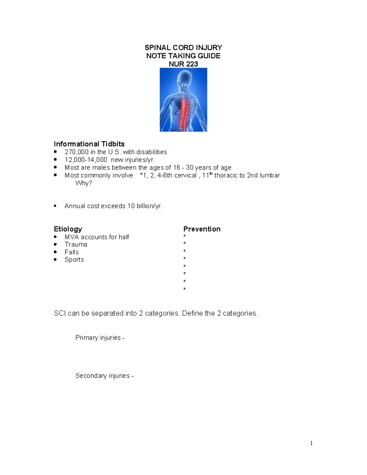 SCI Guide 62eb2c0aa3239e03784653 b761cc1f67 - SPINAL CORD INJURY NOTE ...