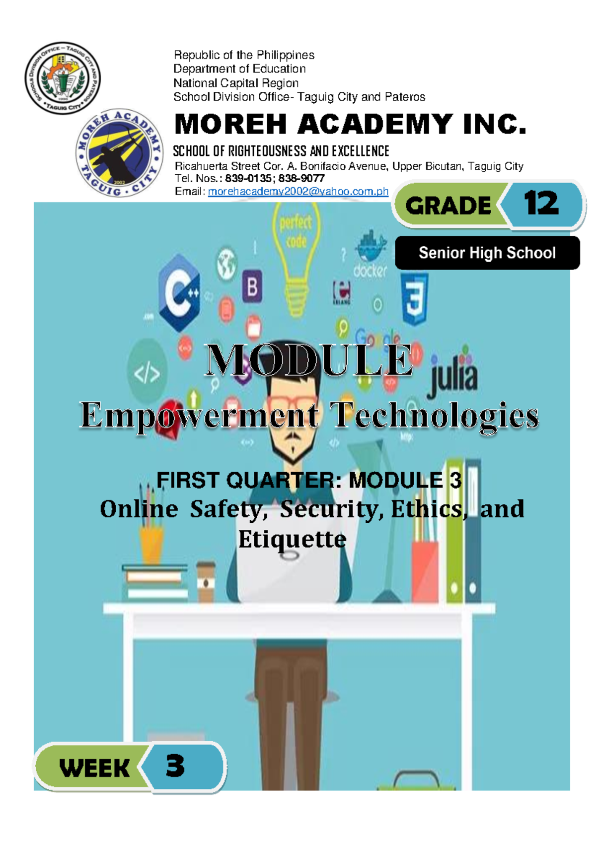 Empowerment Tech Module 3: Online Safety & Security - GRADE 12 - Studocu
