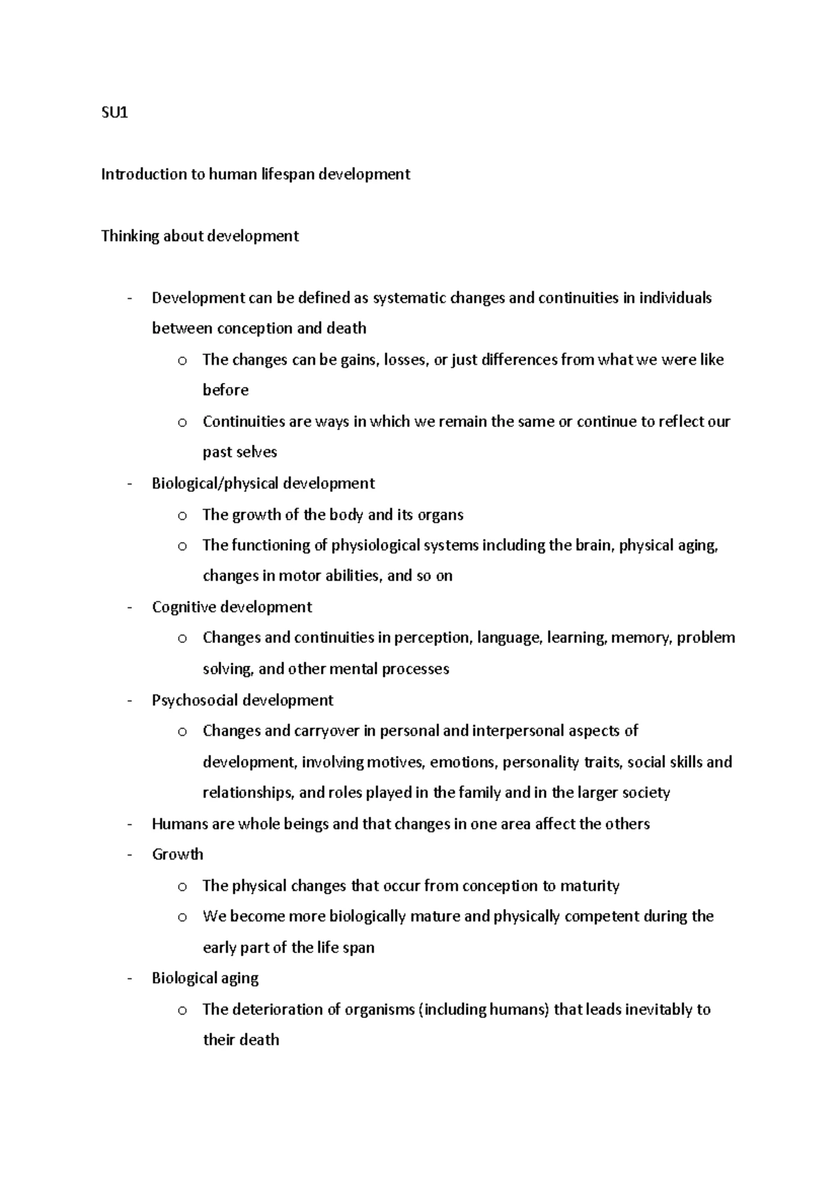Comprehensive Study Guide on Human Development - PSY286 - Studocu