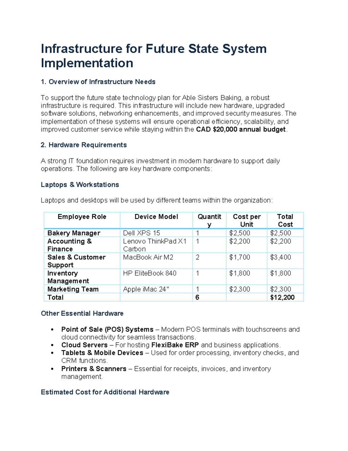 Infrastructure for Future State System Implementation - Overview of ...