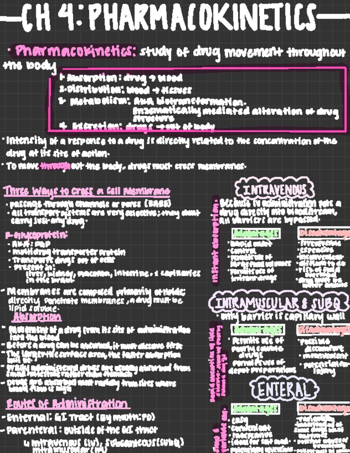 Pharmacology Ch 4 Lecture Notes: Understanding Pharmacokinetics - Studocu
