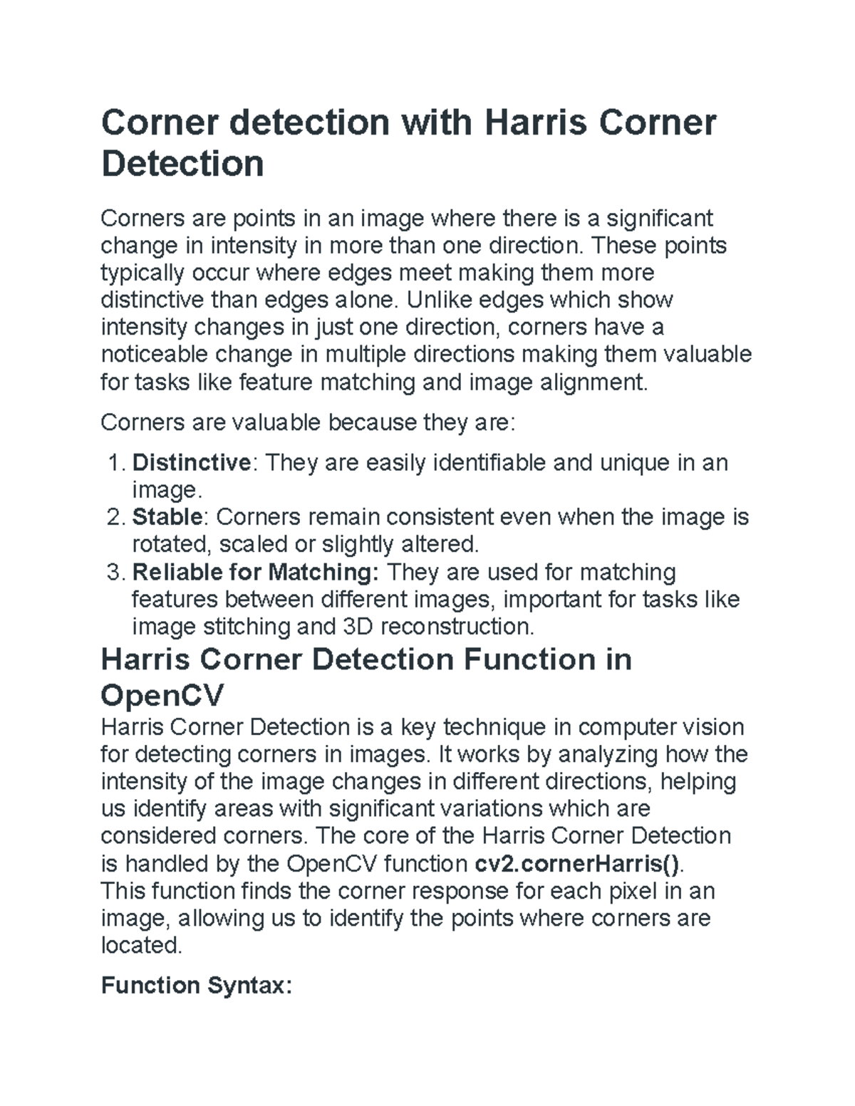 Harris Corner Detection in Computer Vision: Techniques & Implementation ...
