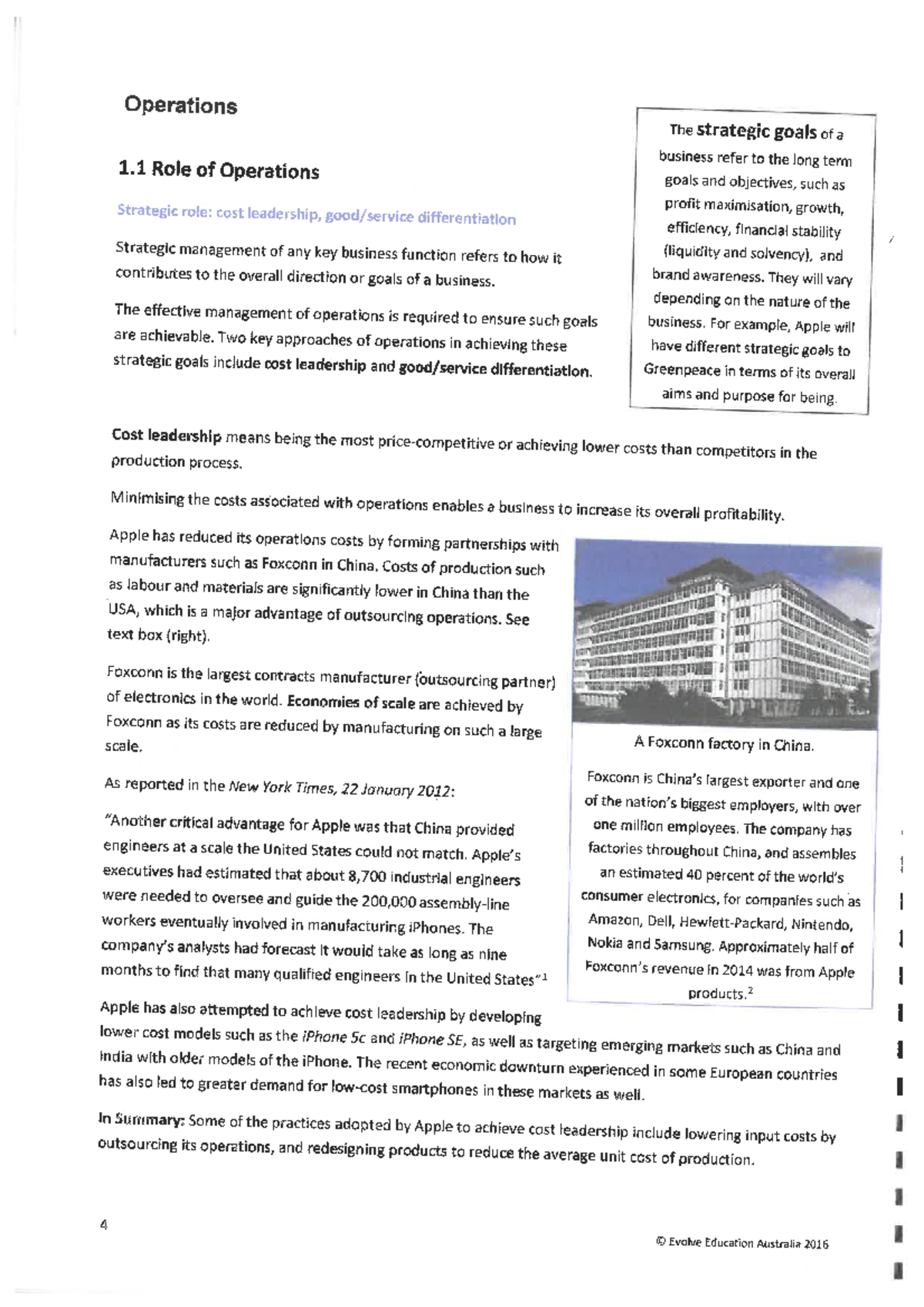 Operations B: Role of Operations in Strategic Business Goals - Case ...