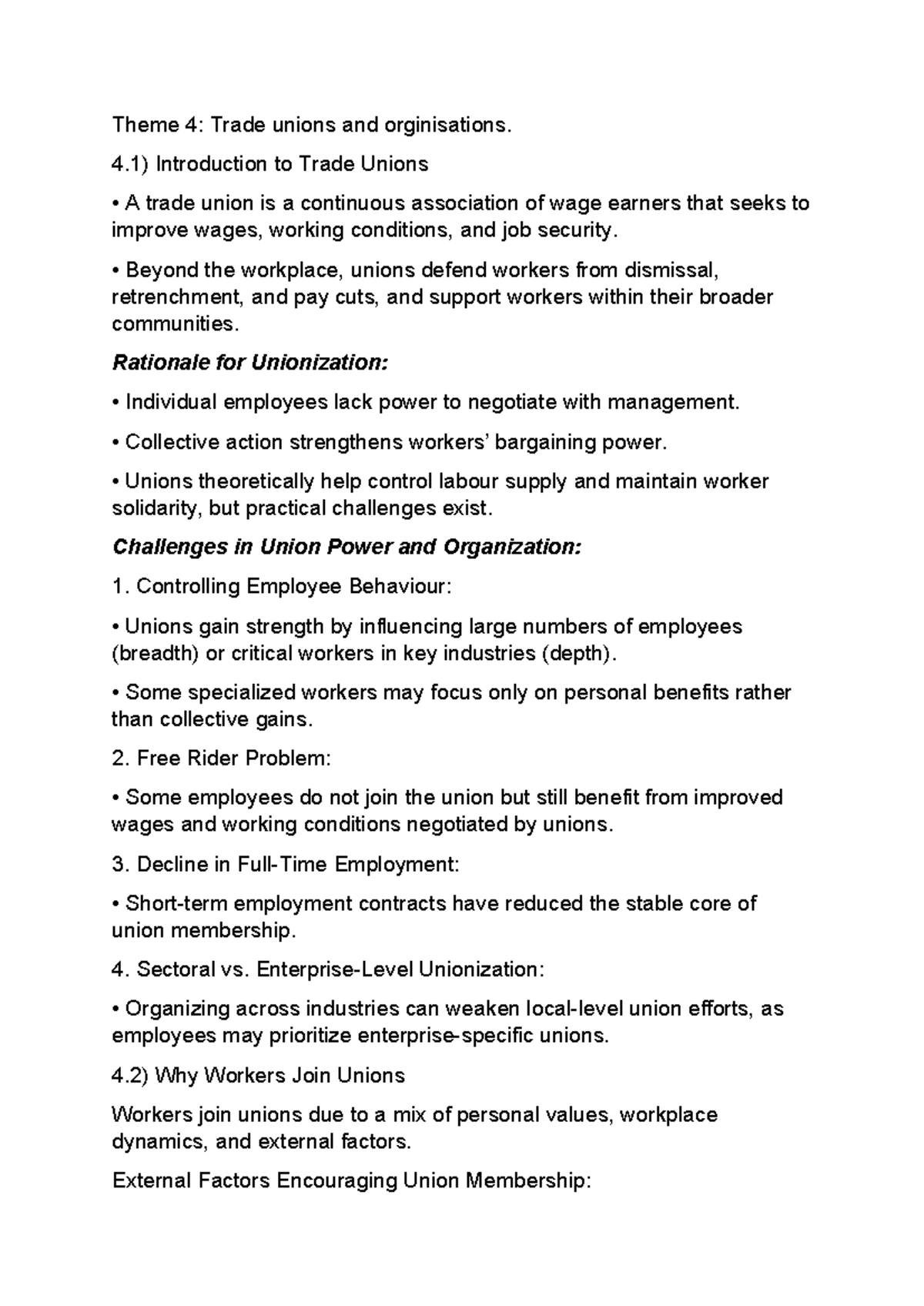 Theme 4 - Industrial Psychology 314: Understanding Trade Unions - Studocu