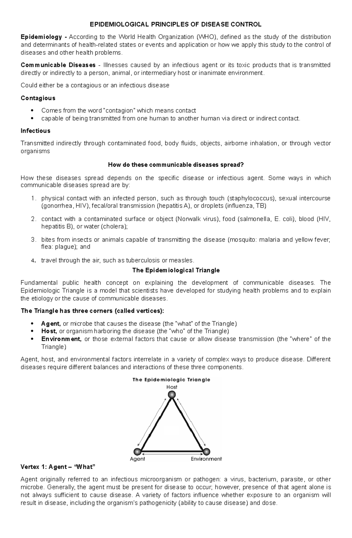 Epidemiological Principles OF Disease Control Copy - EPIDEMIOLOGICAL ...