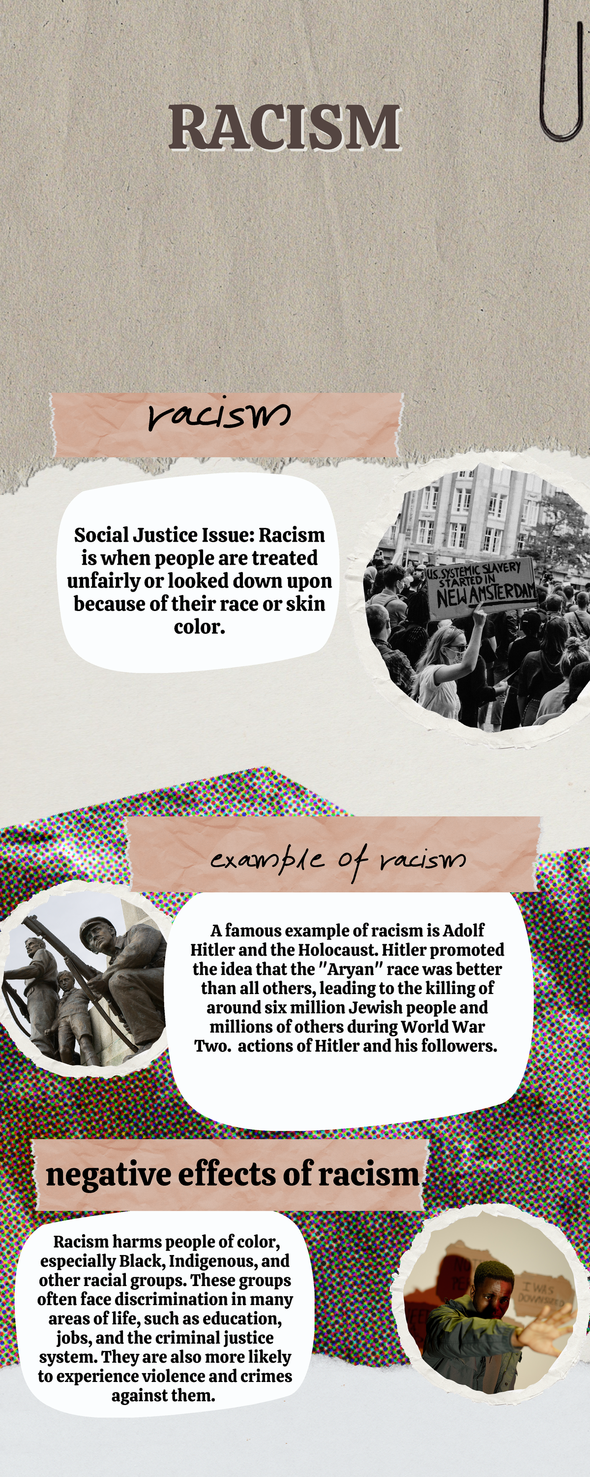 Beige Khaki Collage Racism Comparison infographic - RACISMRACISM Social ...