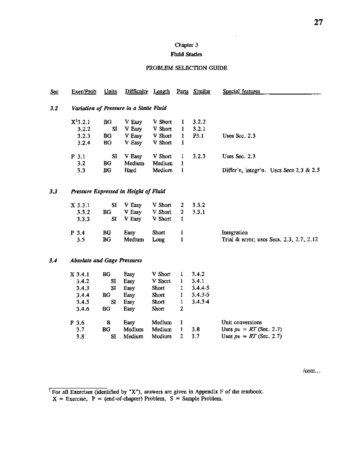 Chapter 3 Fluid Statics: Problem Selection Guide and Exercises - Studocu