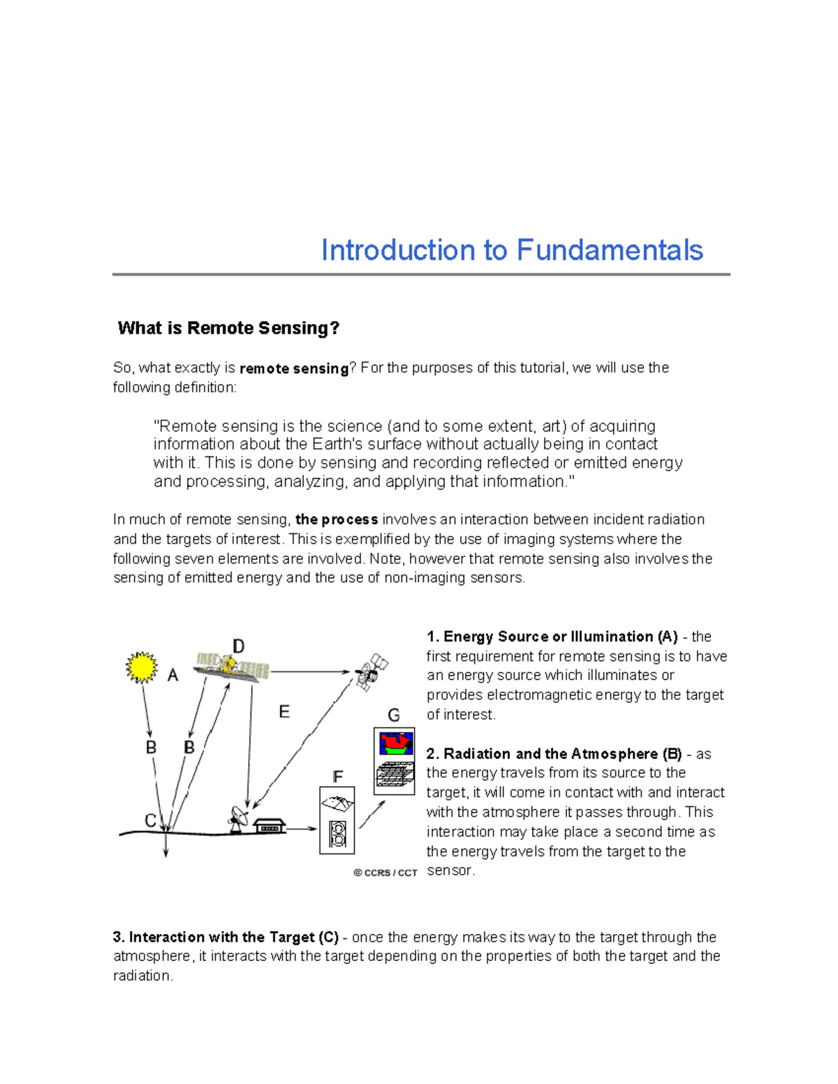 Fundamentals of Remote Sensing: An Introductory Guide - Studocu