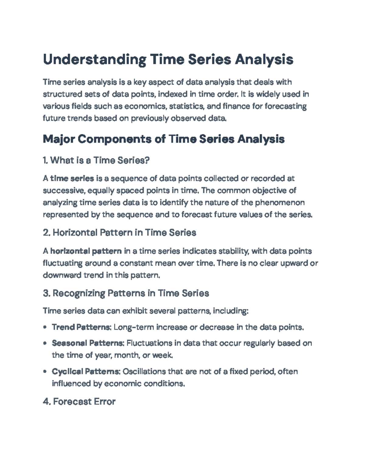 Time Series Analysis: Key Concepts and Forecasting Methods ...