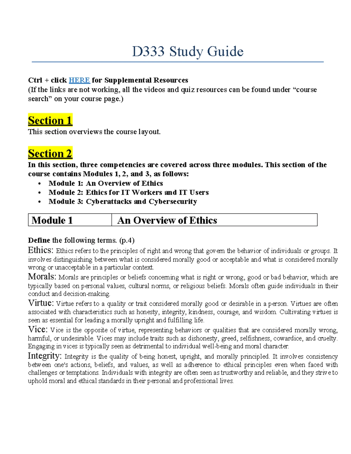 D333 Study Guide V2 - D333 Study Guide Ctrl + click HERE for ...
