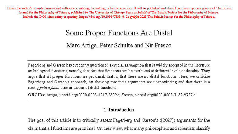 Some Proper Functions Are Distal: A Critique of Fagerberg and Garson's ...