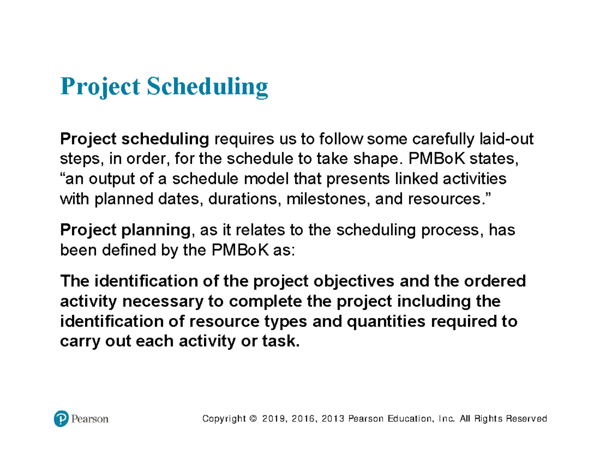 PM9 - Project Scheduling: Key Concepts and Techniques for Success - Studocu