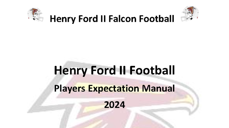 2024 Hfii Falcon Football Player Expectations Manual Studocu