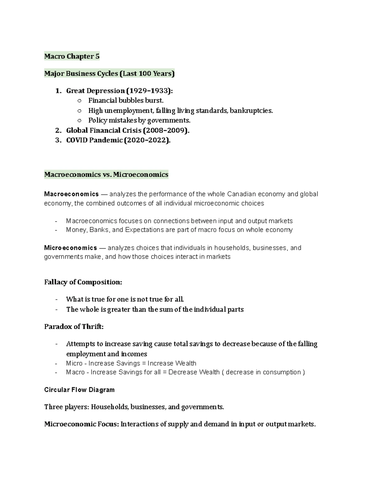 Macroeconomics Chapter 5: Key Concepts and Economic Theories - Studocu