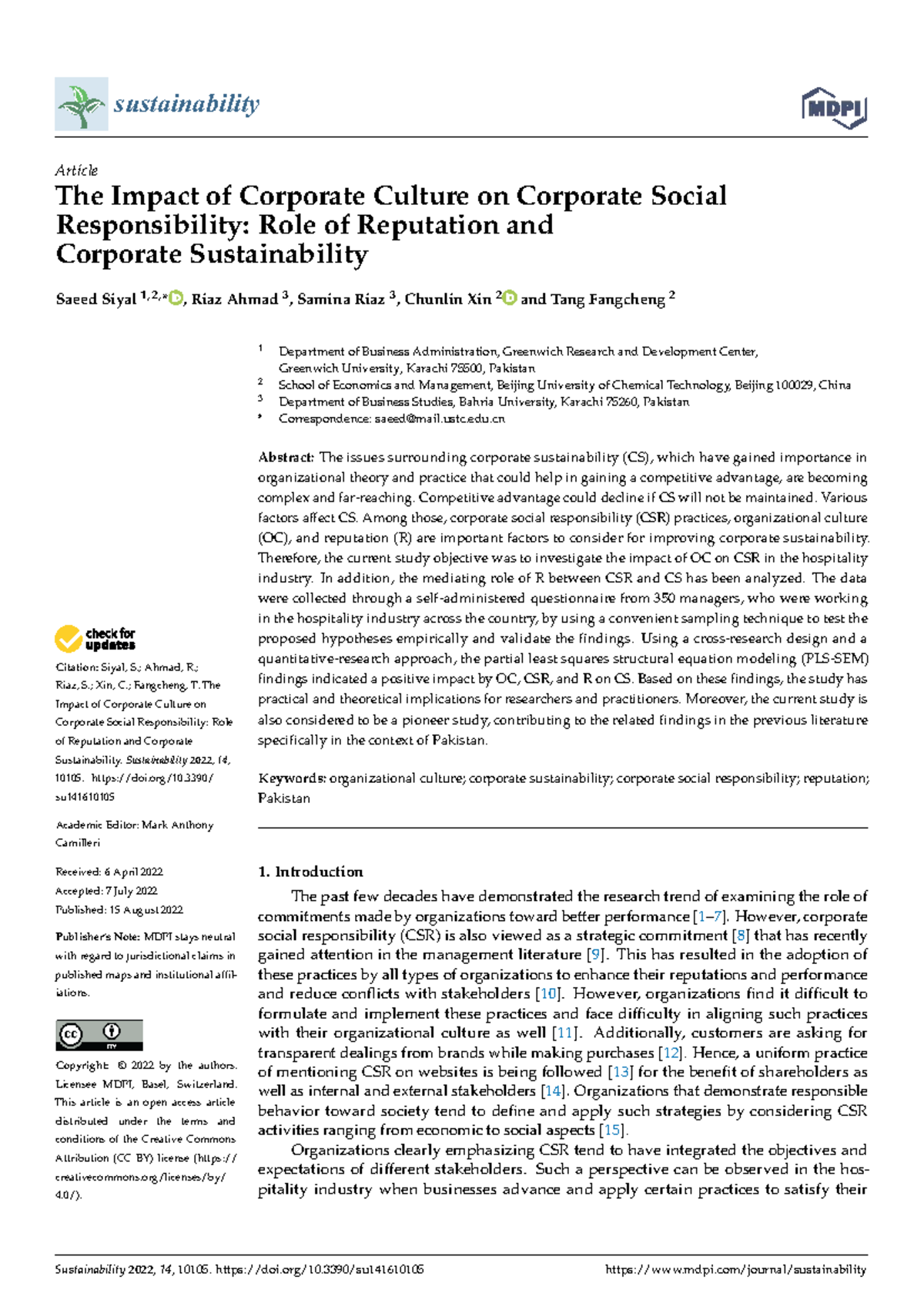 The Impact of Corporate Culture on CSR and Sustainability in ...