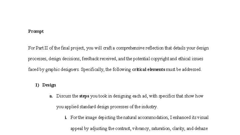 GRA 220 Final Project Part II - Comprehensive Reflection on Design ...