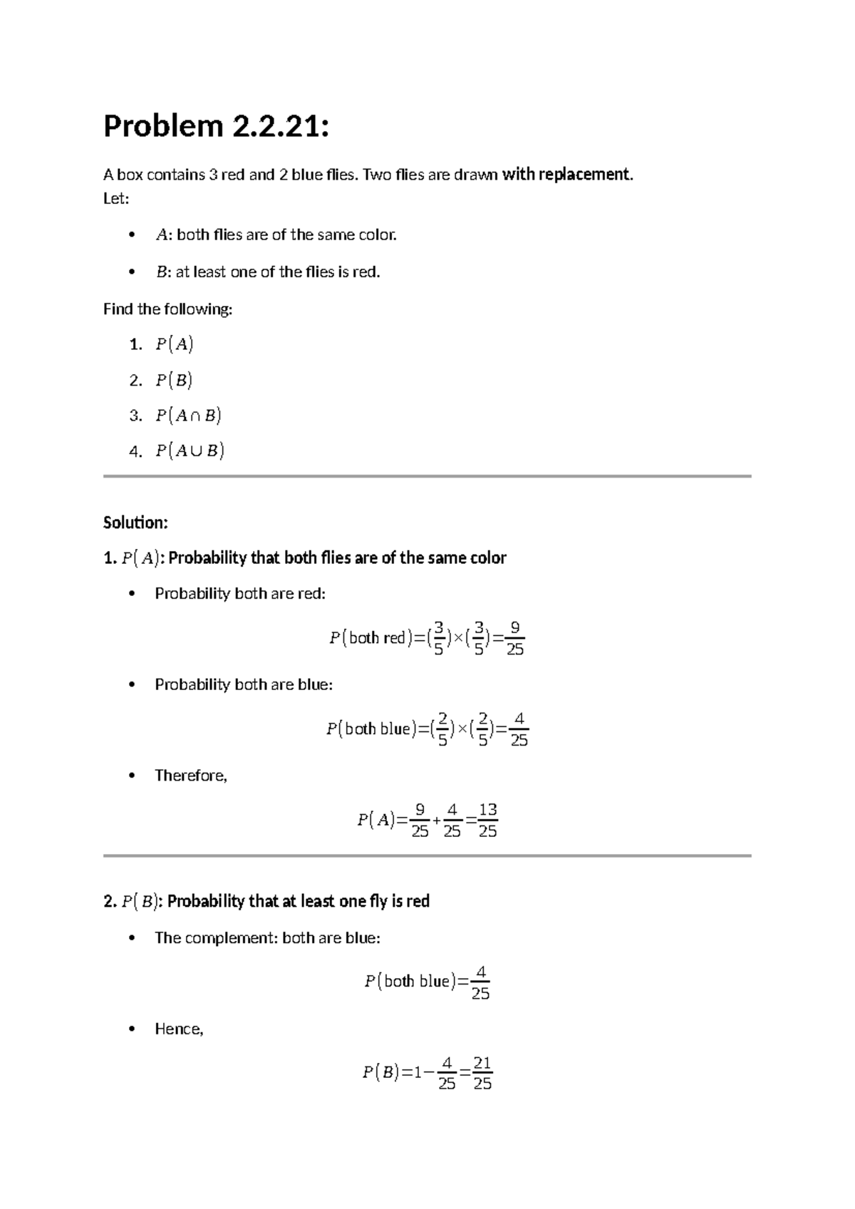 Mathematical Statistics Solutions: Problems 2.2.21, 2.4.23, 3.2.15, 3.3 ...