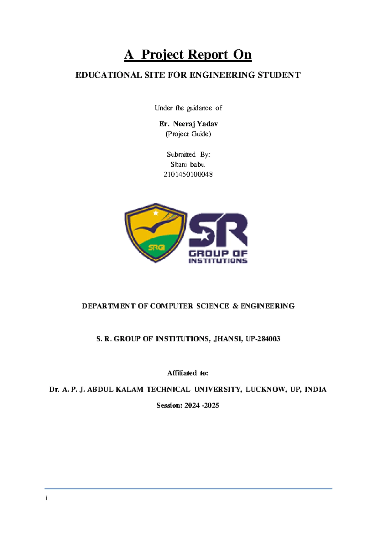 Synopsis-format-2024-25 - Downloaded by coe mits SYNOPSIS FORMAT (For B ...