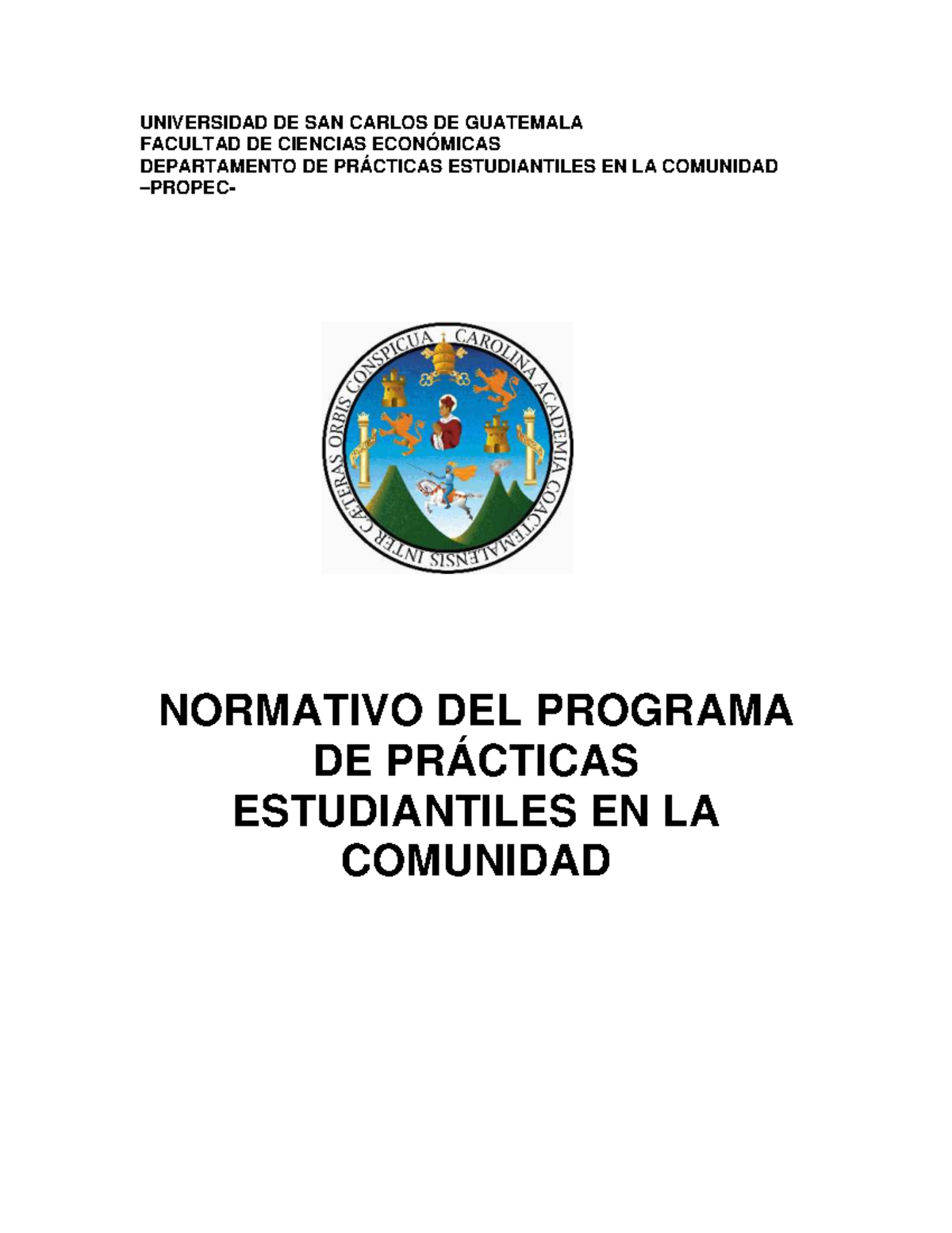 Reglamento PROPEC - Normativas de Prácticas Estudiantiles 2023 - Studocu