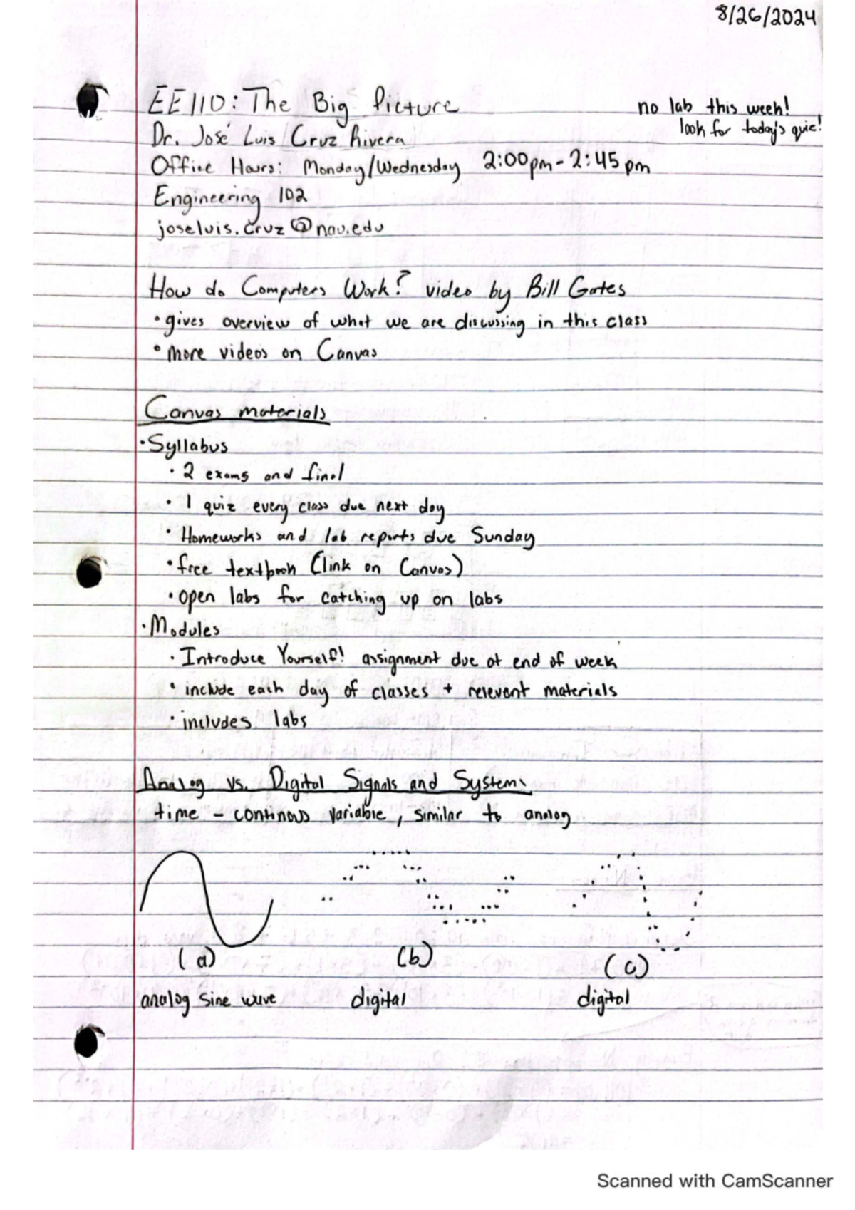 EElIO: Overview of Computer Fundamentals - Notes from 08/26/24 - Studocu
