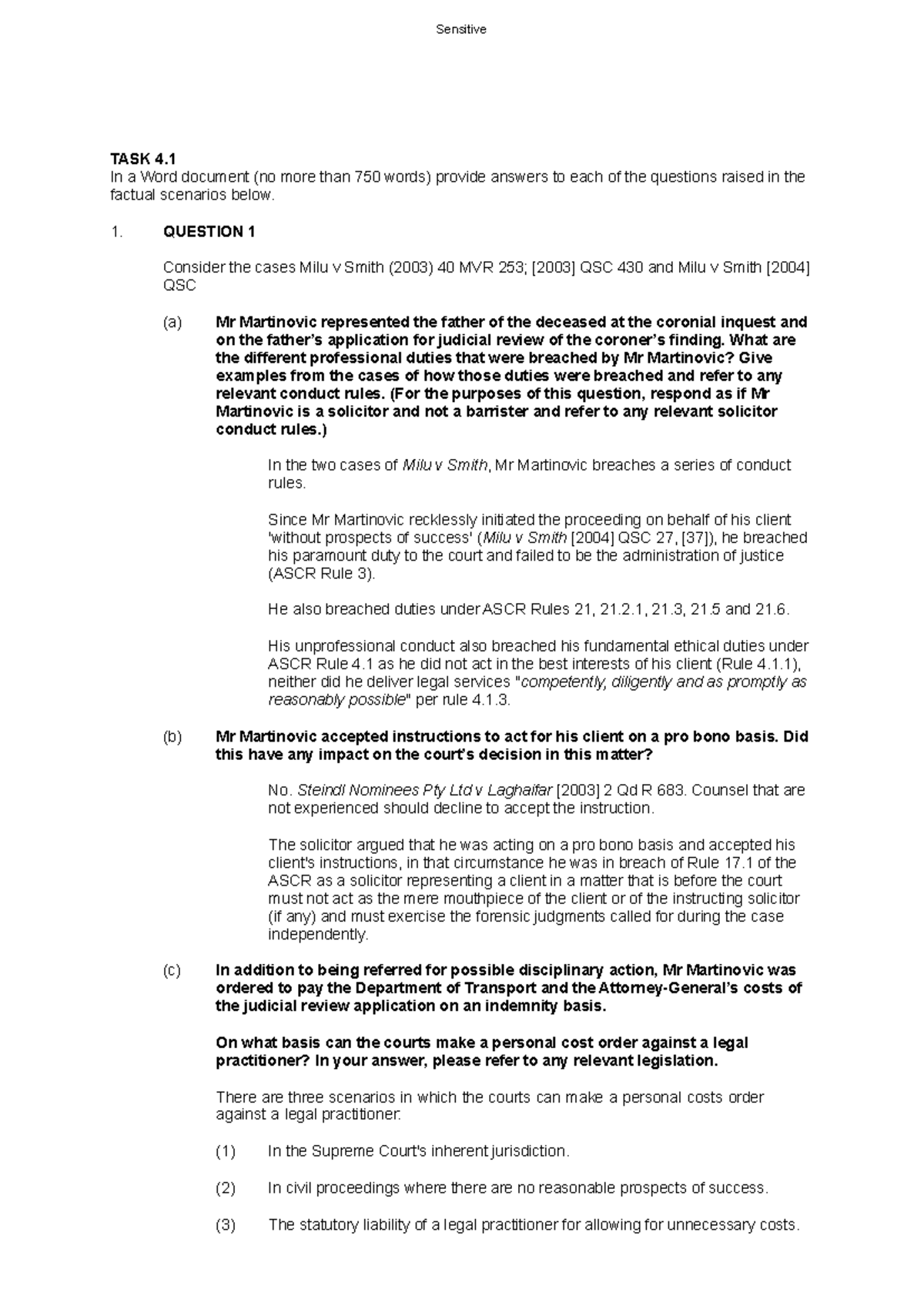 Activity 4 - Ethics & Professional Responsibility (TASK 4.1) - Studocu